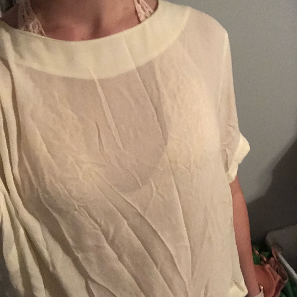 Flowy linen overlap back top